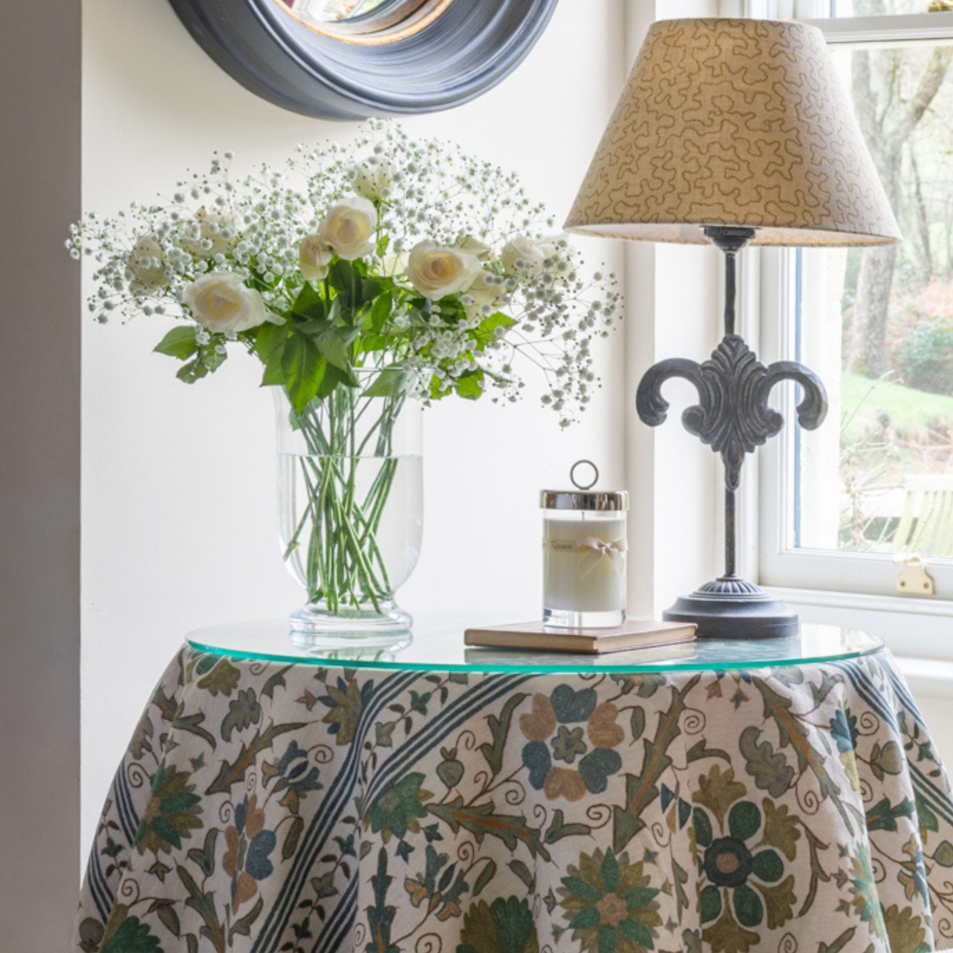 Tamarind Blue Skirted Table Tamarind Blue Skirted Table